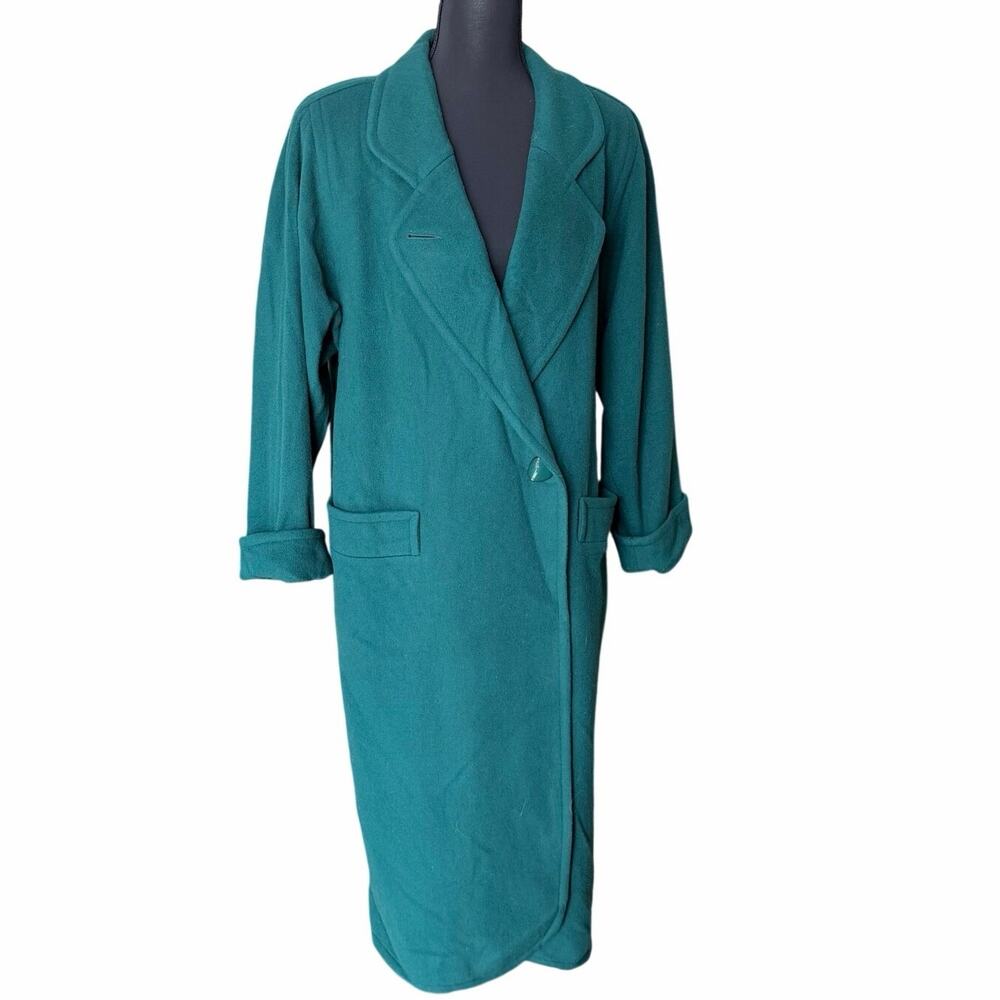 Vintage Kristen Blake Emerald Green petite 12 Long wool Coat USA union made